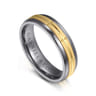 Mens Alternative 6mm Beveled Tantalum and 14K Yellow Gold Band