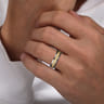 Mens Alternative 6mm Beveled Tantalum and 14K Yellow Gold Band