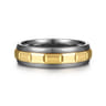 Mens Alternative 6mm Beveled Tantalum and 14K Yellow Gold Band