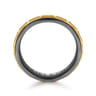 Mens Alternative 6mm Beveled Tantalum and 14K Yellow Gold Band