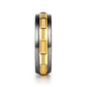 Mens Alternative 6mm Beveled Tantalum and 14K Yellow Gold Band