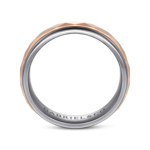 Mens Alternative 6mm Round Tantalum and 14K Rose Gold Band