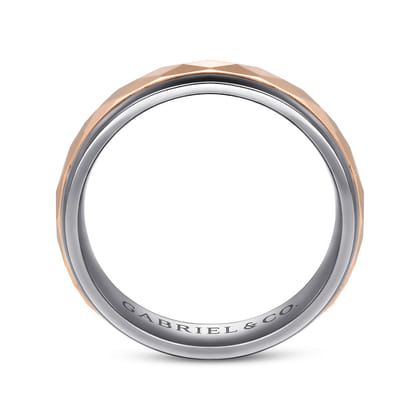 Mens Alternative 6mm Round Tantalum and 14K Rose Gold Band