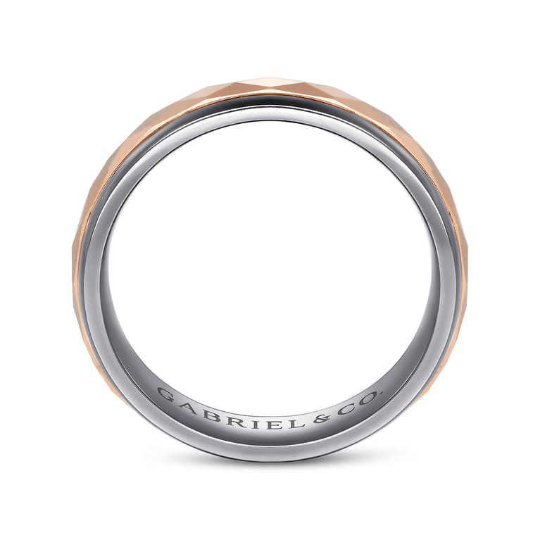 Mens Alternative 6mm Round Tantalum and 14K Rose Gold Band - Shot 2