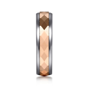 Mens Alternative 6mm Round Tantalum and 14K Rose Gold Band