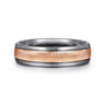 Mens Alternative 6mm Round Tantalum and 14K Rose Gold Band