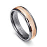 Mens Alternative 6mm Round Tantalum and 14K Rose Gold Band