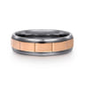 Mens Alternative 6mm Round Tantalum and 14K Rose Gold Band