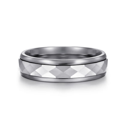 Mens Alternative 6mm Round Tantalum and 14K White Gold Band