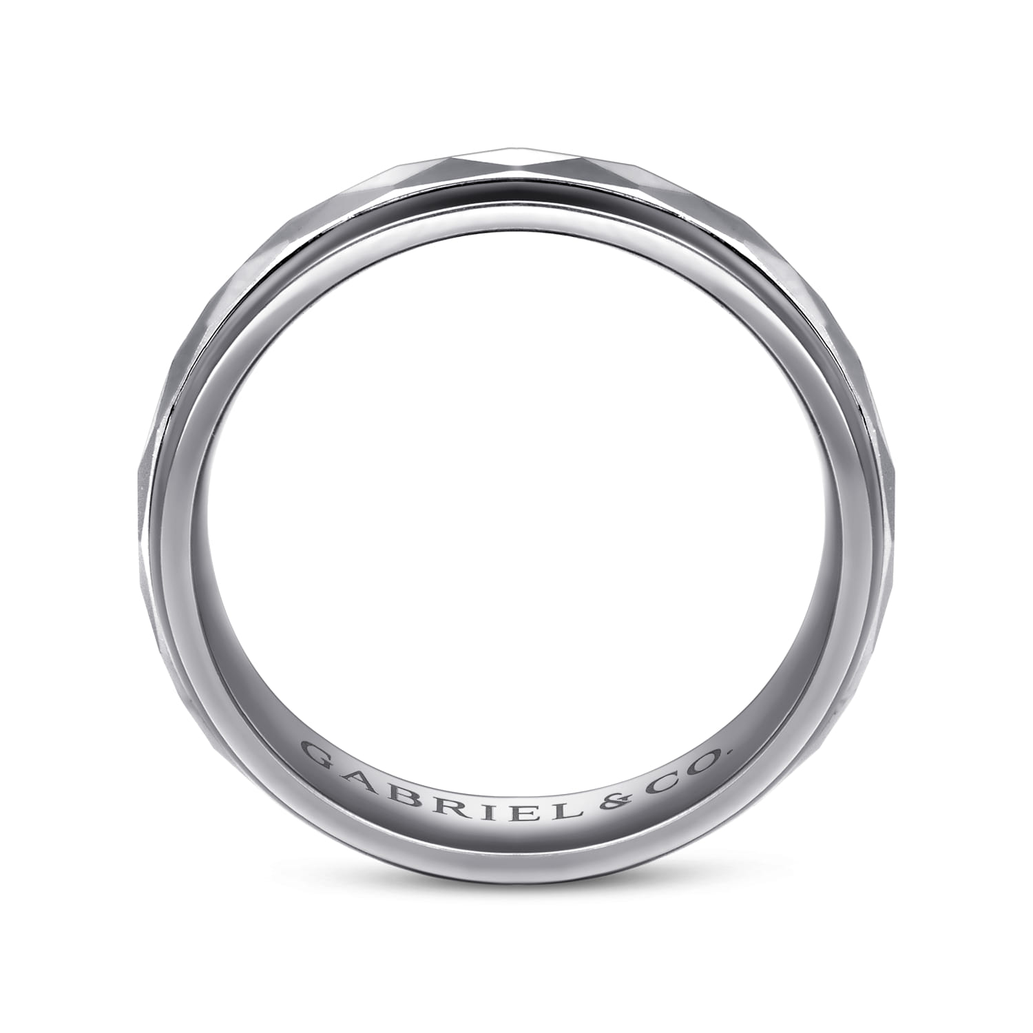 Mens Alternative 6mm Round Tantalum and 14K White Gold Band - Shot 2