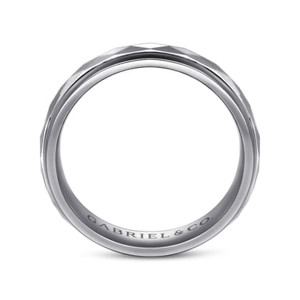 Mens Alternative 6mm Round Tantalum and 14K White Gold Band