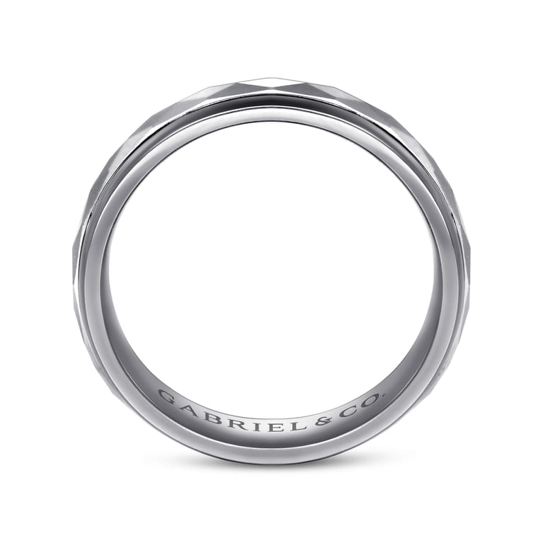 Mens Alternative 6mm Round Tantalum and 14K White Gold Band - Shot 2