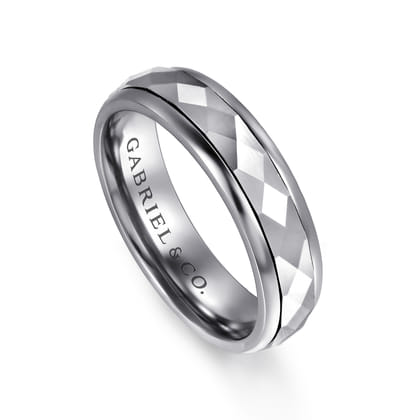 Mens Alternative 6mm Round Tantalum and 14K White Gold Band
