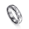 Mens Alternative 6mm Round Tantalum and 14K White Gold Band