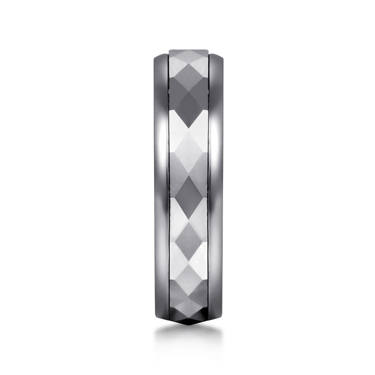 Mens Alternative 6mm Round Tantalum and 14K White Gold Band - Shot 4