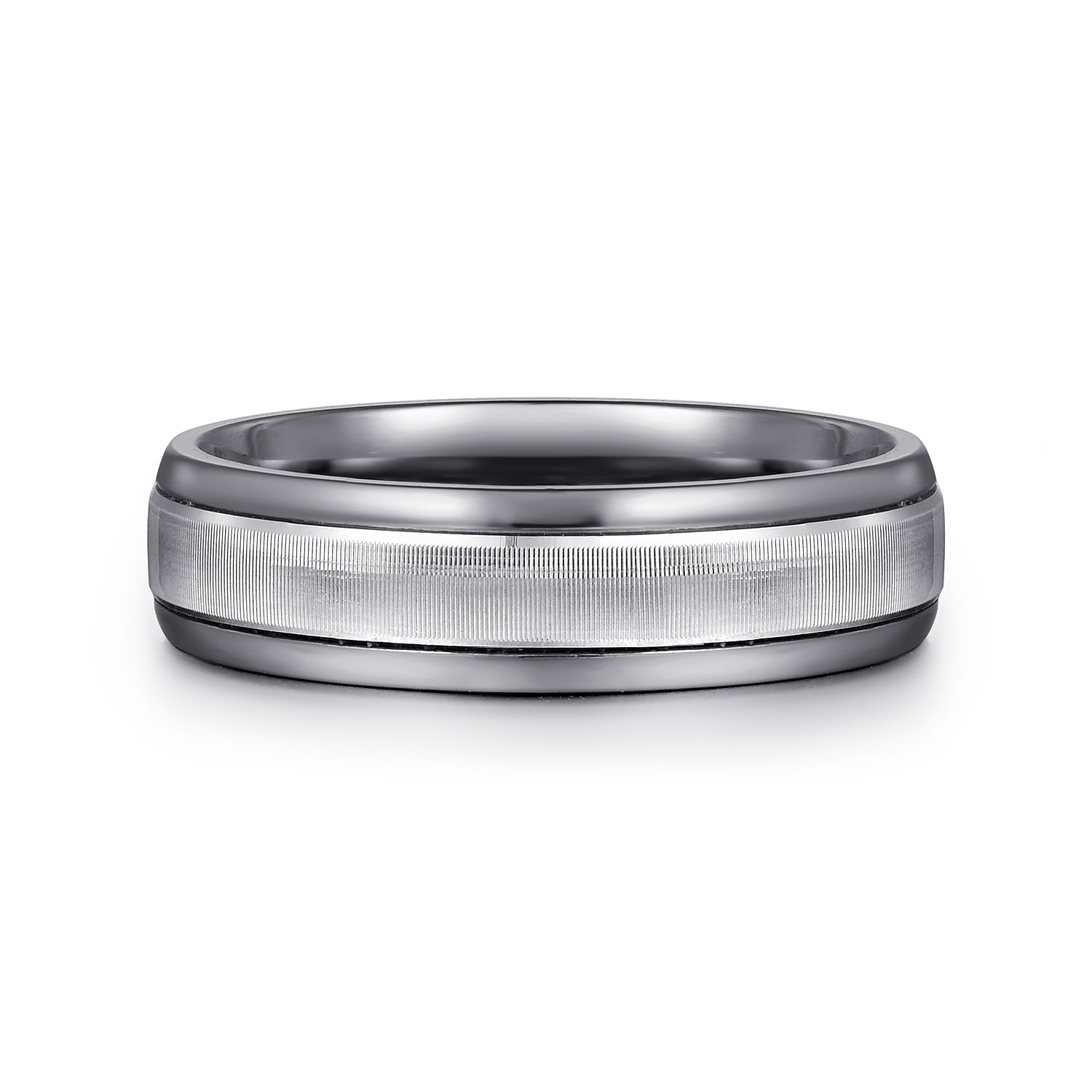 Mens Alternative 6mm Round Tantalum and 14K White Gold Band - Shot 1