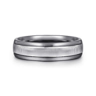 Mens Alternative 6mm Round Tantalum and 14K White Gold Band