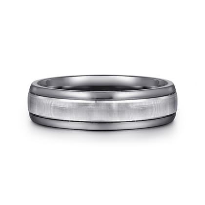 Mens Alternative 6mm Round Tantalum and 14K White Gold Band