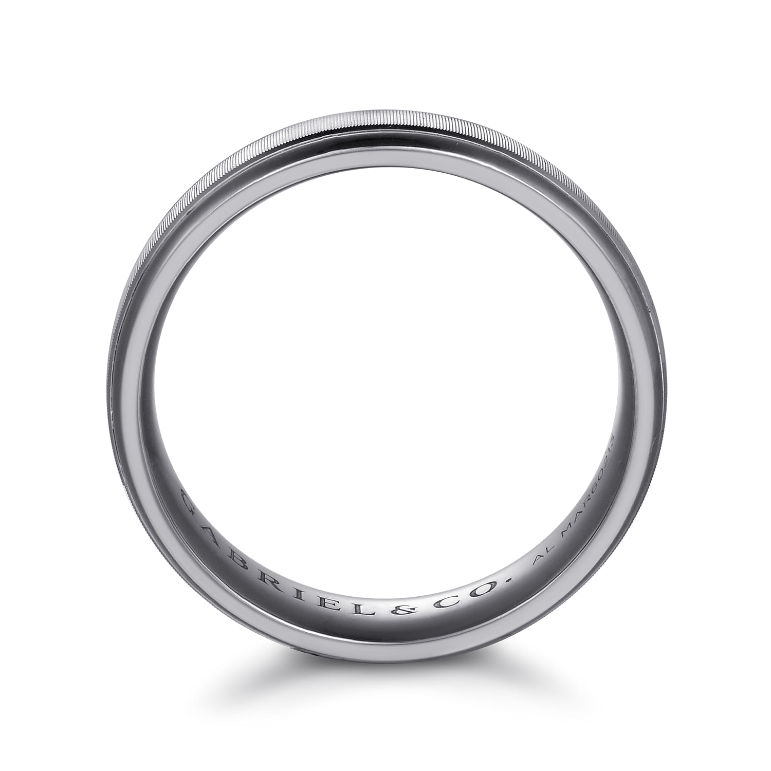Mens Alternative 6mm Round Tantalum and 14K White Gold Band - Shot 2
