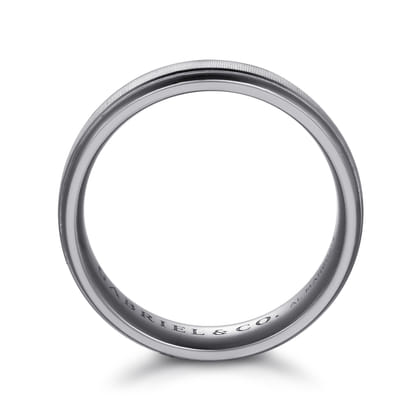 Mens Alternative 6mm Round Tantalum and 14K White Gold Band