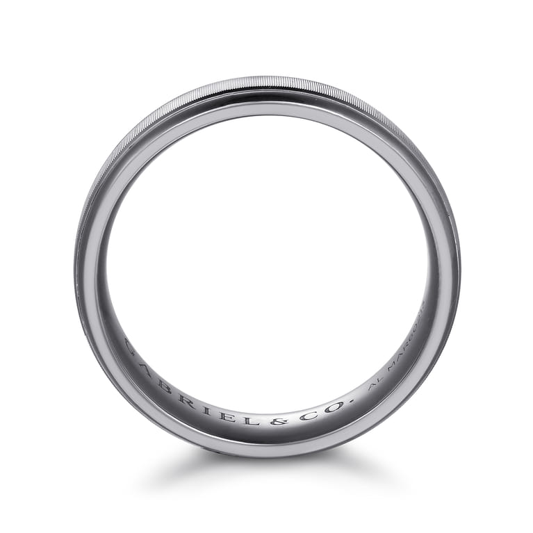 Mens Alternative 6mm Round Tantalum and 14K White Gold Band - Shot 2
