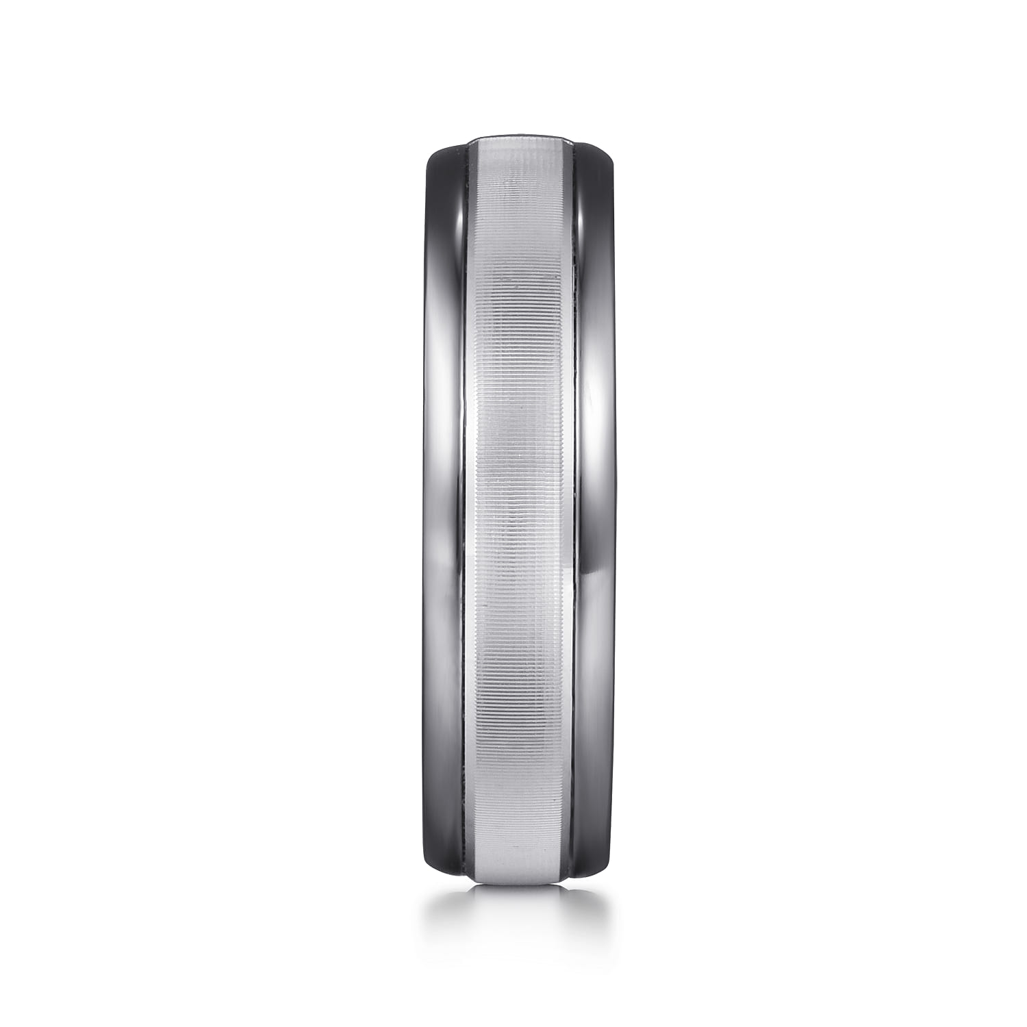 Mens Alternative 6mm Round Tantalum and 14K White Gold Band - Shot 4