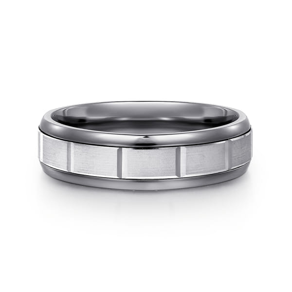 Men's Tantalum and White Gold Wedding Band