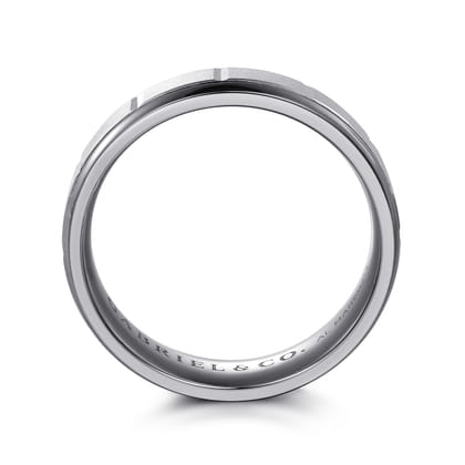 Mens Alternative 6mm Round Tantalum and 14K White Gold Band