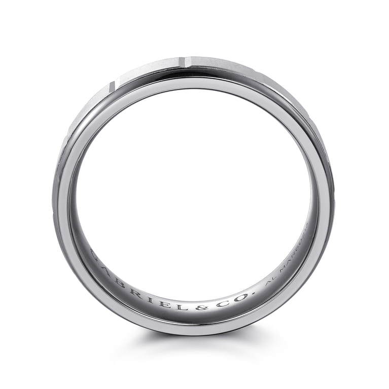 Mens Alternative 6mm Round Tantalum and 14K White Gold Band - Shot 2