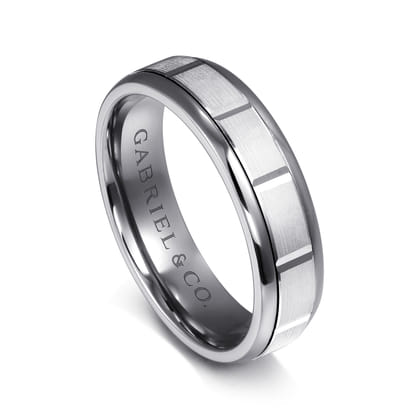 Mens Alternative 6mm Round Tantalum and 14K White Gold Band