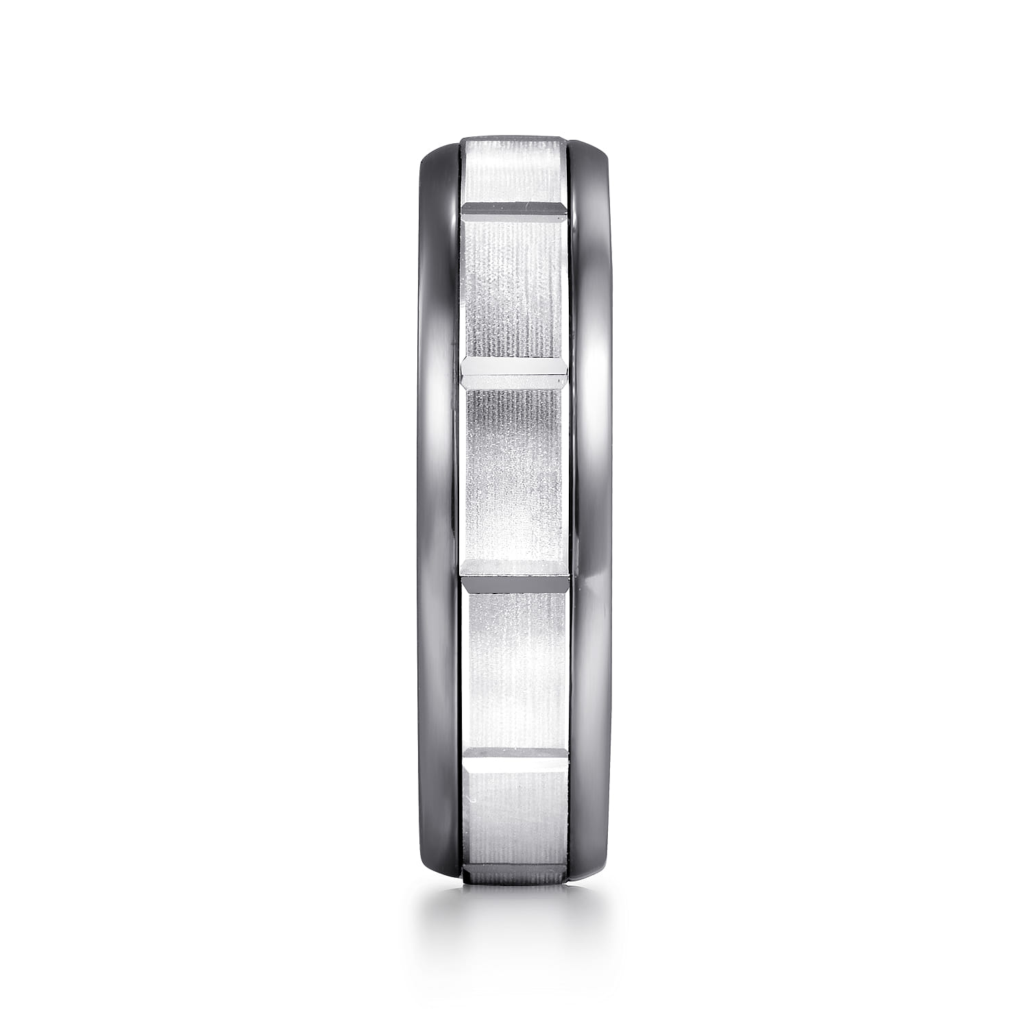 Mens Alternative 6mm Round Tantalum and 14K White Gold Band - Shot 4