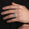 Mens Alternative 6mm Round Tantalum and 14K White Gold Band