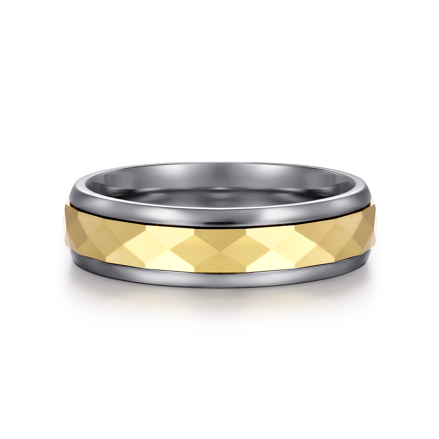 Mens Alternative 6mm Round Tantalum and 14K Yellow Gold Band - Shot 1