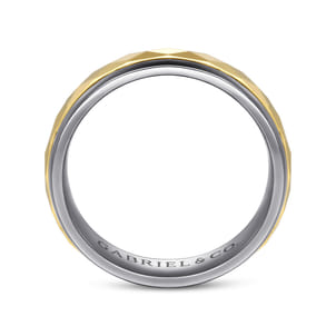 Mens Alternative 6mm Round Tantalum and 14K Yellow Gold Band