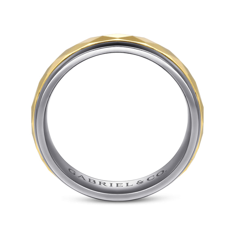 Mens Alternative 6mm Round Tantalum and 14K Yellow Gold Band - Shot 2