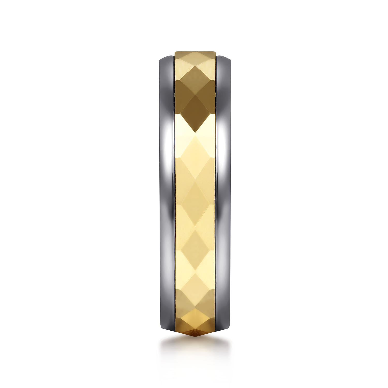 Mens Alternative 6mm Round Tantalum and 14K Yellow Gold Band - Shot 4