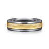 Mens Alternative 6mm Round Tantalum and 14K Yellow Gold Band