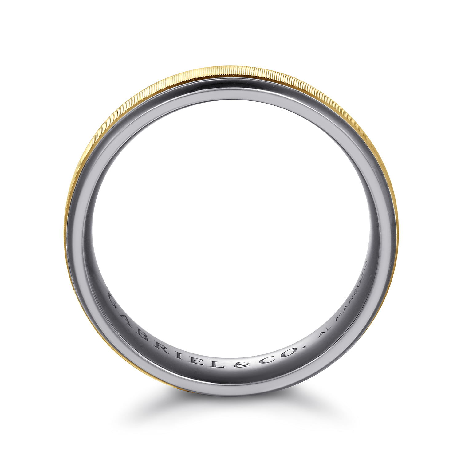 Mens Alternative 6mm Round Tantalum and 14K Yellow Gold Band - Shot 2