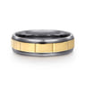 Mens Alternative 6mm Round Tantalum and 14K Yellow Gold Band