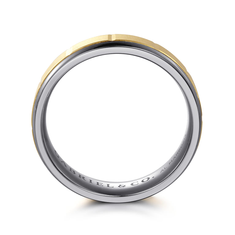 Mens Alternative 6mm Round Tantalum and 14K Yellow Gold Band - Shot 2