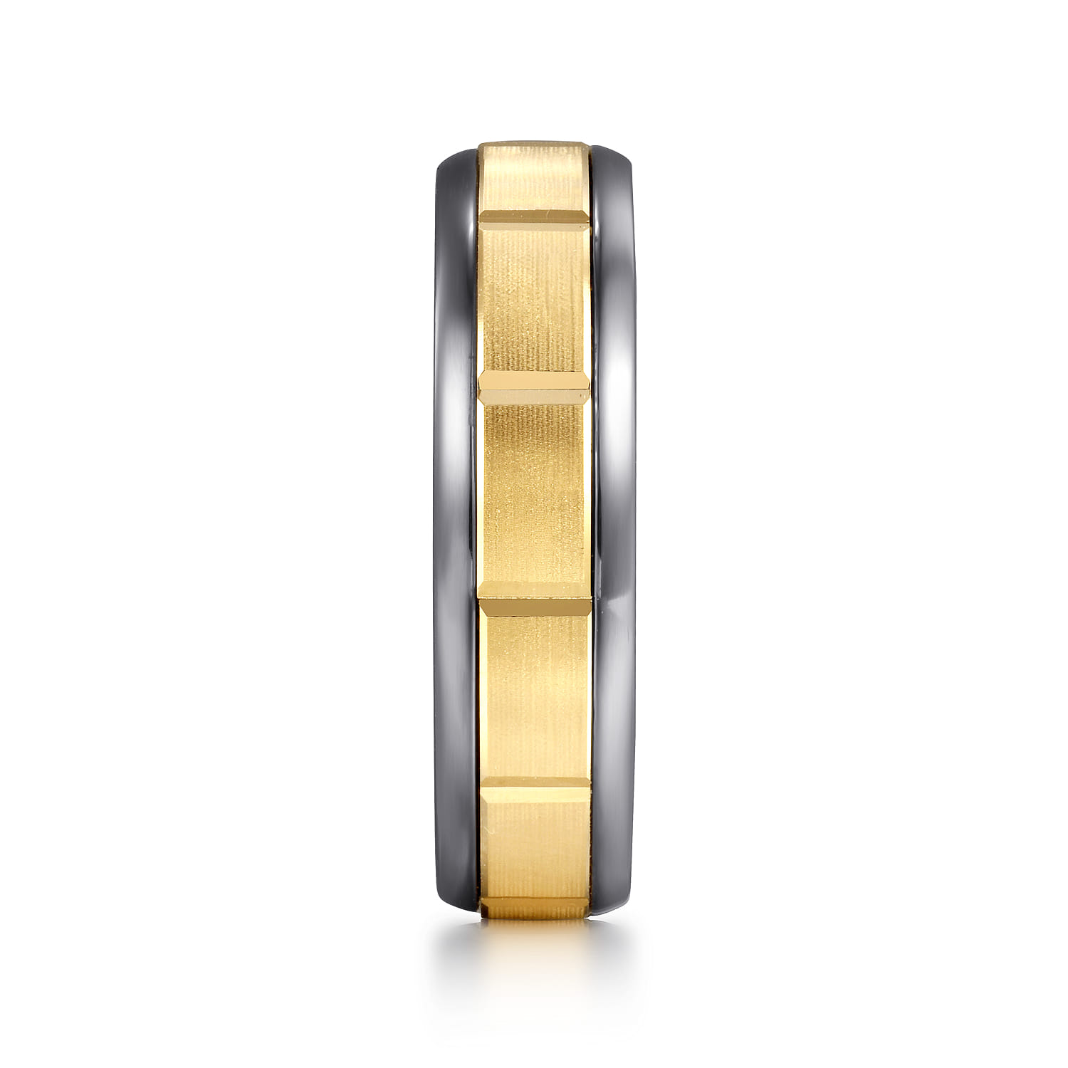 Mens Alternative 6mm Round Tantalum and 14K Yellow Gold Band - Shot 4