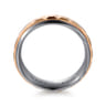 Mens Alternative 8mm Beveled Tantalum and 14K Rose Gold Band