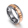 Mens Alternative 8mm Beveled Tantalum and 14K Rose Gold Band
