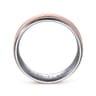 Mens Alternative 8mm Beveled Tantalum and 14K Rose Gold Band