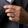 Mens Alternative 8mm Beveled Tantalum and 14K Rose Gold Band