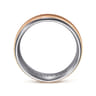 Mens Alternative 8mm Beveled Tantalum and 14K Rose Gold Band
