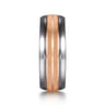 Mens Alternative 8mm Beveled Tantalum and 14K Rose Gold Band