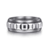 Mens Alternative 8mm Beveled Tantalum and 14K White Gold Band