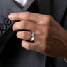 Mens Alternative 8mm Beveled Tantalum and 14K White Gold Band
