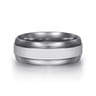Mens Alternative 8mm Beveled Tantalum and 14K White Gold Band